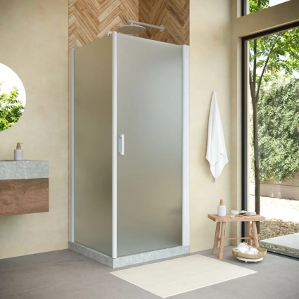 Душевой уголок Vegas Glass EP-Fis Novo 80 01 10 R 80x80 см, профиль белый