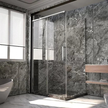 Душевой уголок Veconi Premium Trento PTC-SP-40CH 150x80, профиль хром, стекло прозрачное