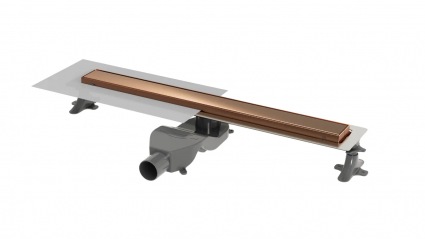Душевой трап (лоток) Boheme Premium Linear 982-60-CB 60 см, брашированная медь