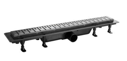 Душевой трап (лоток) Plastbrno SZH875M 75 см, решетка 2, металлическая рамка, графит