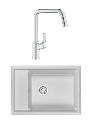 Комплект Мойка Granula Kitchen Space 7305, арктик + Смеситель Grohe Eurosmart 30567000