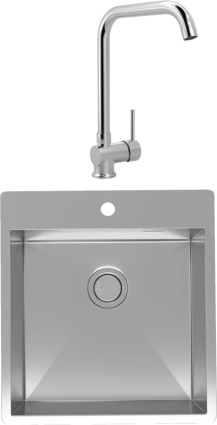 Комплект Мойка Reflexion Iseo RX2246SS полированная сталь + Смеситель MEGA Didim MG-CM107 хром