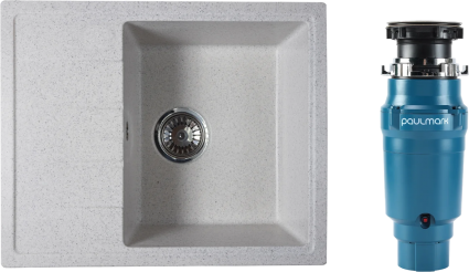 Комплект Мойка Reflexion Plato RX1457TN олово + Измельчитель Paulmark Intenso I-400