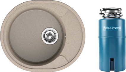 Комплект Мойка Reflection Allonge RF0658BE бежевая + Измельчитель Paulmark Intenso I-500