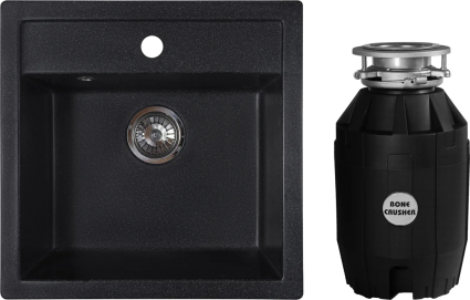 Комплект Мойка Reflexion Zia RX1251СL уголь + Измельчитель Bone Crusher BC 810-AS