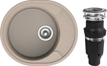 Комплект Мойка Reflection Allonge RF0658BE бежевая + Измельчитель Bone Crusher BC 610-AS