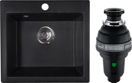 Комплект Мойка Reflexion Mini RX1150СL уголь + Измельчитель Bone Crusher BC 1000-AS