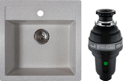 Комплект Мойка Reflexion Zia RX1251TN олово + Измельчитель Bone Crusher BC 1000-AS