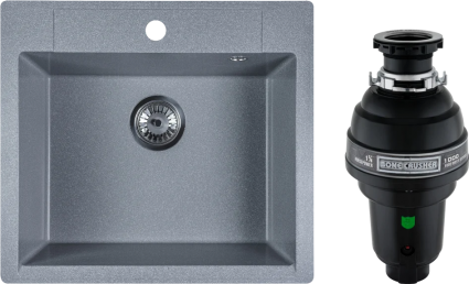 Комплект Мойка Reflexion Cubi RX1555GR гравий + Измельчитель Bone Crusher BC 1000-AS