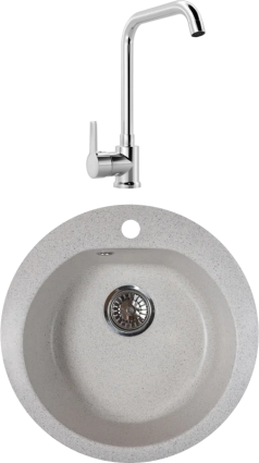 Комплект Мойка Reflexion Core RX1350TN олово + Смеситель MEGA Ege MG-PL10 хром