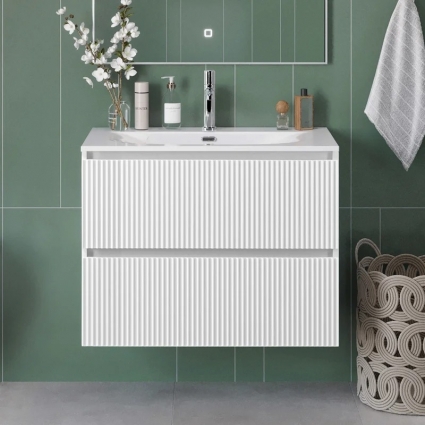 Тумба с раковиной BelBagno Uno-mini 90 подвесная, 2 ящика, bianco opaco