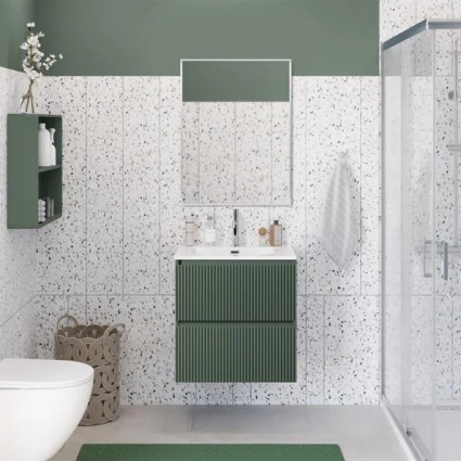 Мебель для ванной комнаты BelBagno Uno 60 подвесная, 2 ящика, матовая еловая