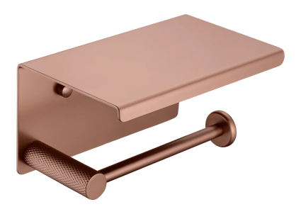 Держатель туалетной бумаги Boheme Uno 10971-BRB с полкой для телефона, brushed bronze