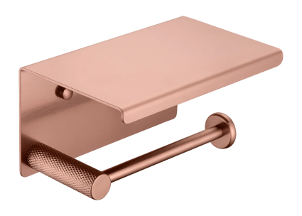 Держатель туалетной бумаги Boheme Uno 10971-CB с полкой для телефона, copper brushed