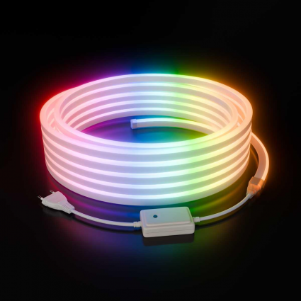 Комплект светодиодного НЕОНа Apeyron 220В, 6Вт/м, RGB, smd5050, 80д/м, 10*18мм, 10м, IP65 (контроллер, заглушка, крепеж - 10шт) 10-108