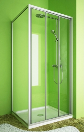 Душевой уголок GuteWetter Practic Square GK-403 правая 100x100 см стекло бесцветное, профиль матовый хром