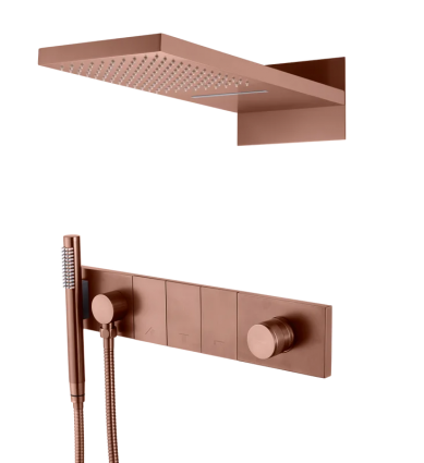 Душевой комплект Boheme Zodiac 132-BRB термостат, С ВНУТРЕННЕЙ ЧАСТЬЮ, brushed bronze