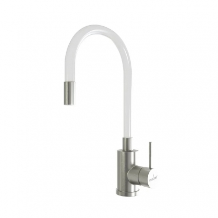 Смеситель для кухни 35k MIXLINE MLSS-0325 БЕЛЫЙ гибкий силиконовый излив