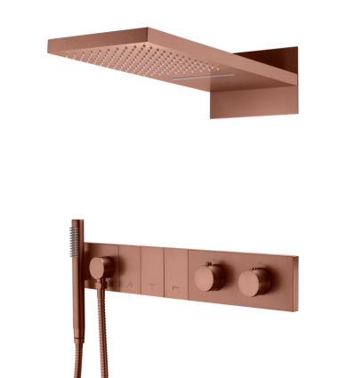 Душевой комплект Boheme Zodiac 133-BRB термостат, С ВНУТРЕННЕЙ ЧАСТЬЮ, brushed bronze