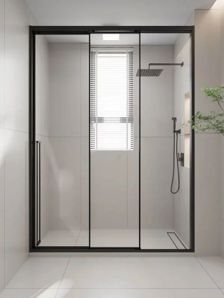 Душевая дверь в нишу Veconi Premium Prato 300 B-R 160, профиль матовый черный, стекло прозрачное