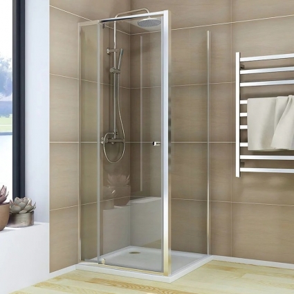 Душевой уголок Veconi Rovigo RV-026 80х80 см, профиль глянцевый хром, стекло прозрачное