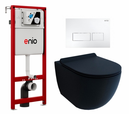 Комплект 3 в 1 инсталляция Enio Profi EN7050050 + Унитаз подвесной Esbano Garcia + кнопка белая матовая Linea
