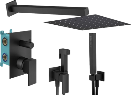 Комплект для ванной Plumberia Selection Tag KITZTG18NO С ВНУТРЕННЕЙ ЧАСТЬЮ, черный матовый