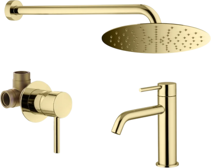 Комплект для ванной Plumberia Selection Ixo KITXO01OR53 С ВНУТРЕННЕЙ ЧАСТЬЮ, золото 24к