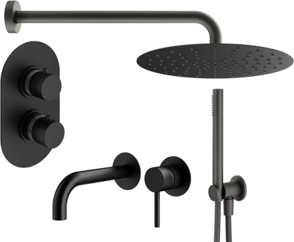 Комплект для ванной Plumberia Selection Ixo KITXOT18NO210 С ВНУТРЕННЕЙ ЧАСТЬЮ, черный матовый