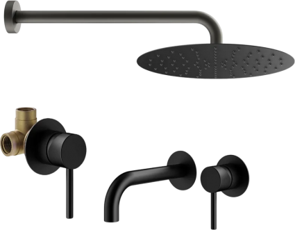 Комплект для ванной Plumberia Selection Ixo KITXO01NO210 С ВНУТРЕННЕЙ ЧАСТЬЮ, черный матовый
