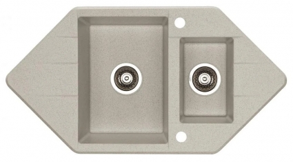 Мойка ALVEUS ALGRANIT CUBO 80 A14 DALMATA 952x500 1+1/2 в комп.с сифоном 1077136,