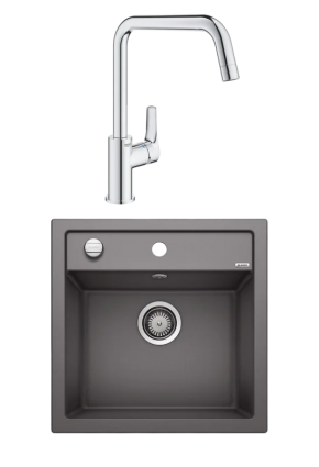 Комплект Мойка Blanco Dalago 5 темная скала + Смеситель Grohe Eurosmart 30567000