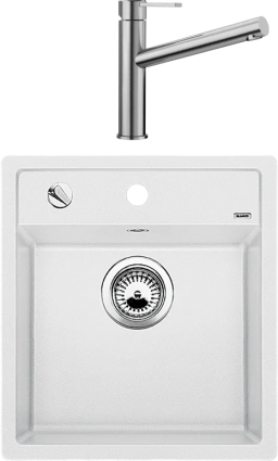 Комплект Мойка Blanco Dalago 45 белая + Смеситель Ambis Ambis 523118