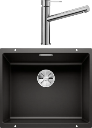 Комплект Мойка Blanco Subline 500-U Silgranit, черная + Смеситель Ambis Ambis 523118