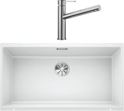 Комплект Мойка Blanco Subline 800-U белая + Смеситель Ambis Ambis 523118