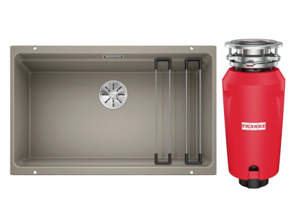 Комплект Мойка Blanco Etagon 700-U серый беж + Измельчитель Franke 134.0715.095