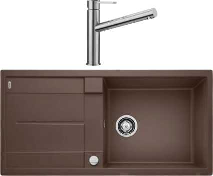 Комплект Мойка Blanco Metra XL 6S 515287 кофе + Смеситель Ambis Ambis 523118