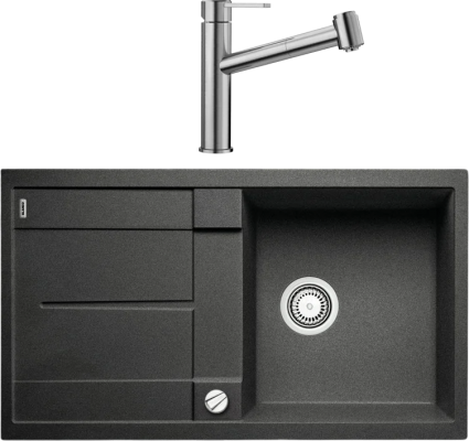 Комплект Мойка Blanco Metra 5S 513044 антрацит + Смеситель Ambis-S 523119