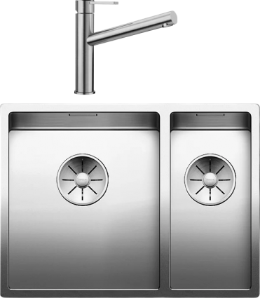 Комплект Мойка Blanco Claron 340/180-U L + Смеситель Ambis Ambis 523118