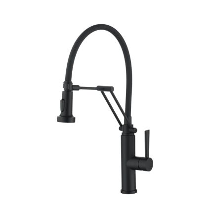 Смеситель для кухни Emar Steel ЕСВ 7012 с гибким изливом, black