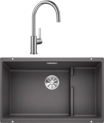 Комплект Мойка Blanco Subline 700-U Level темная скала + Смеситель Candor 523120