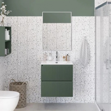 Мебель для ванной комнаты BelBagno Uno-mini 50 подвесная, 2 ящика, матовая еловая