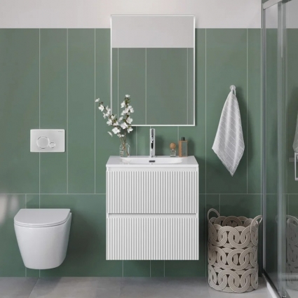 Мебель для ванной комнаты BelBagno Uno-mini 60 подвесная, 2 ящика, bianco opaco