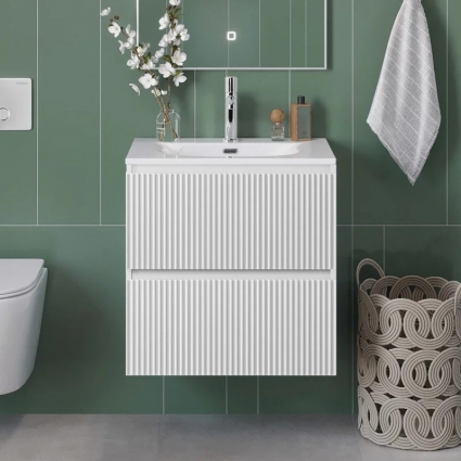 Тумба под раковину без столешницы BelBagno Uno-mini 60 подвесная, 2 ящика, bianco opaco