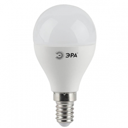 Лампа светодиодная ЭРА E14 5W 2700K матовая LED P45-5W-827-E14 Б0028485