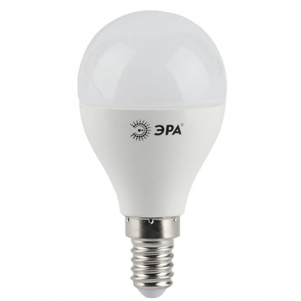 Лампа светодиодная ЭРА E14 5W 4000K матовая LED P45-5W-840-E14 Б0028487