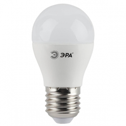 Лампа светодиодная ЭРА E27 5W 2700K матовая LED P45-5W-827-E27 Б0028486
