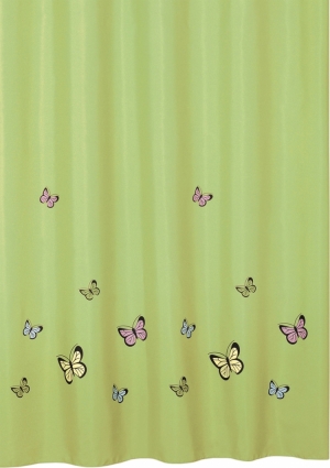 Штора для ванной Iddis Green Butterfly
