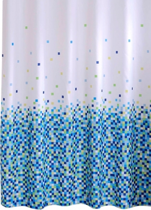 Штора для ванной Iddis Blue Pixels