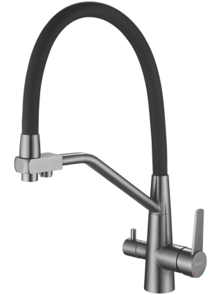 Смеситель для кухни Haiba HB76822-3 черный, сталь
